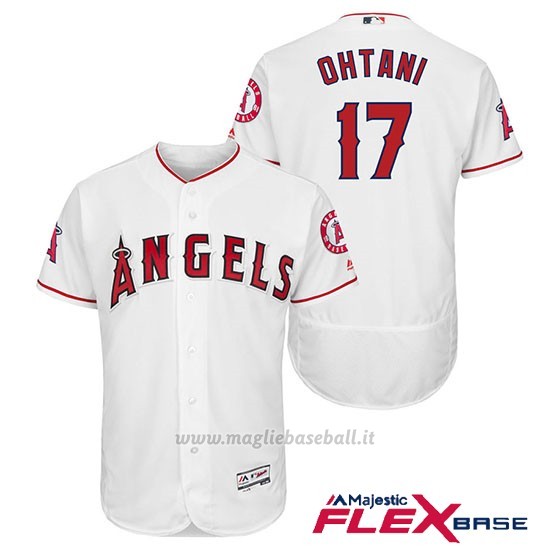Maglia Baseball Uomo Los Angeles Angels Shohei Ohtani Angels Bianco Autentico Collezione Flex Base